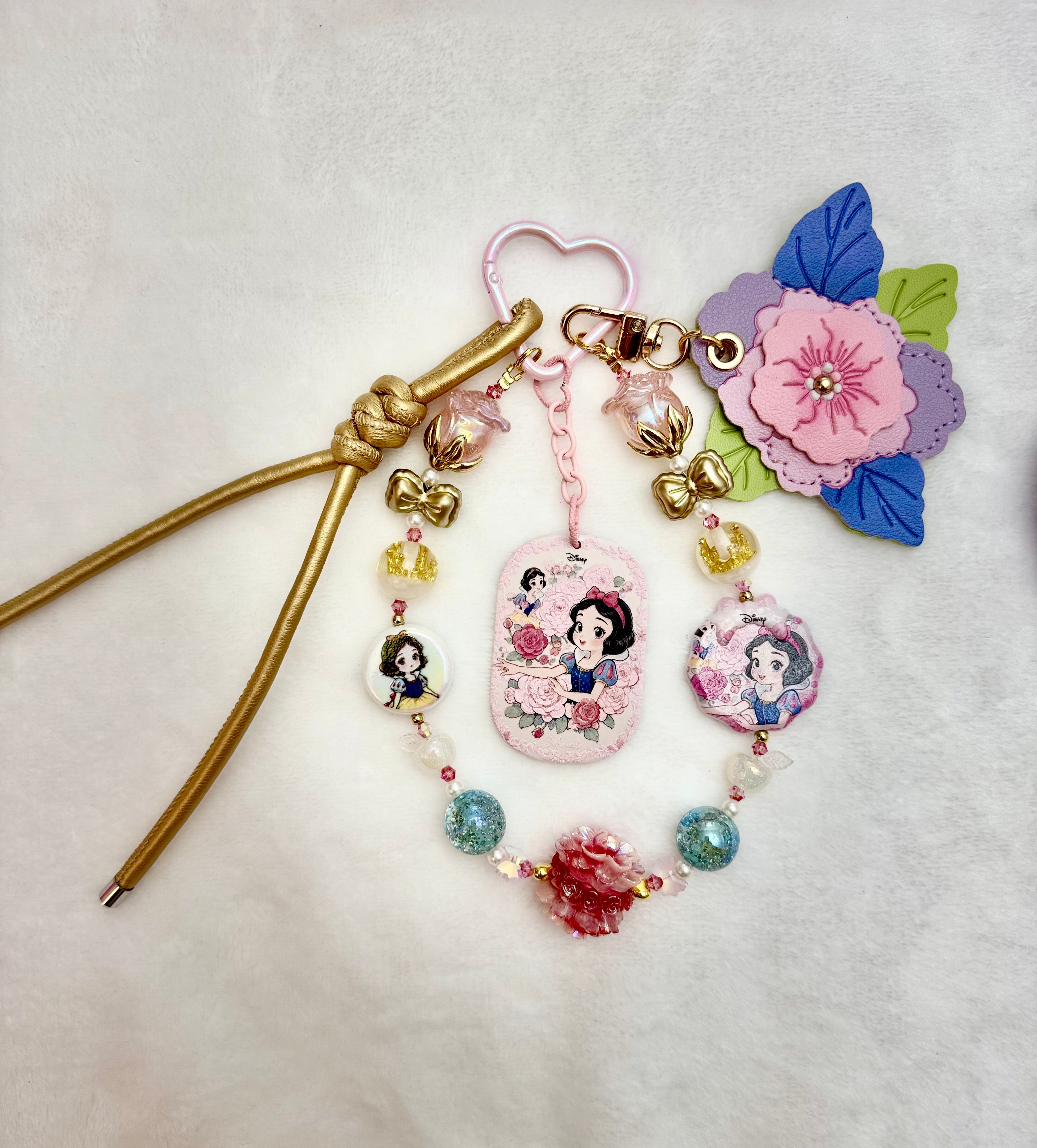 Snow Princess Flower Bag Charm