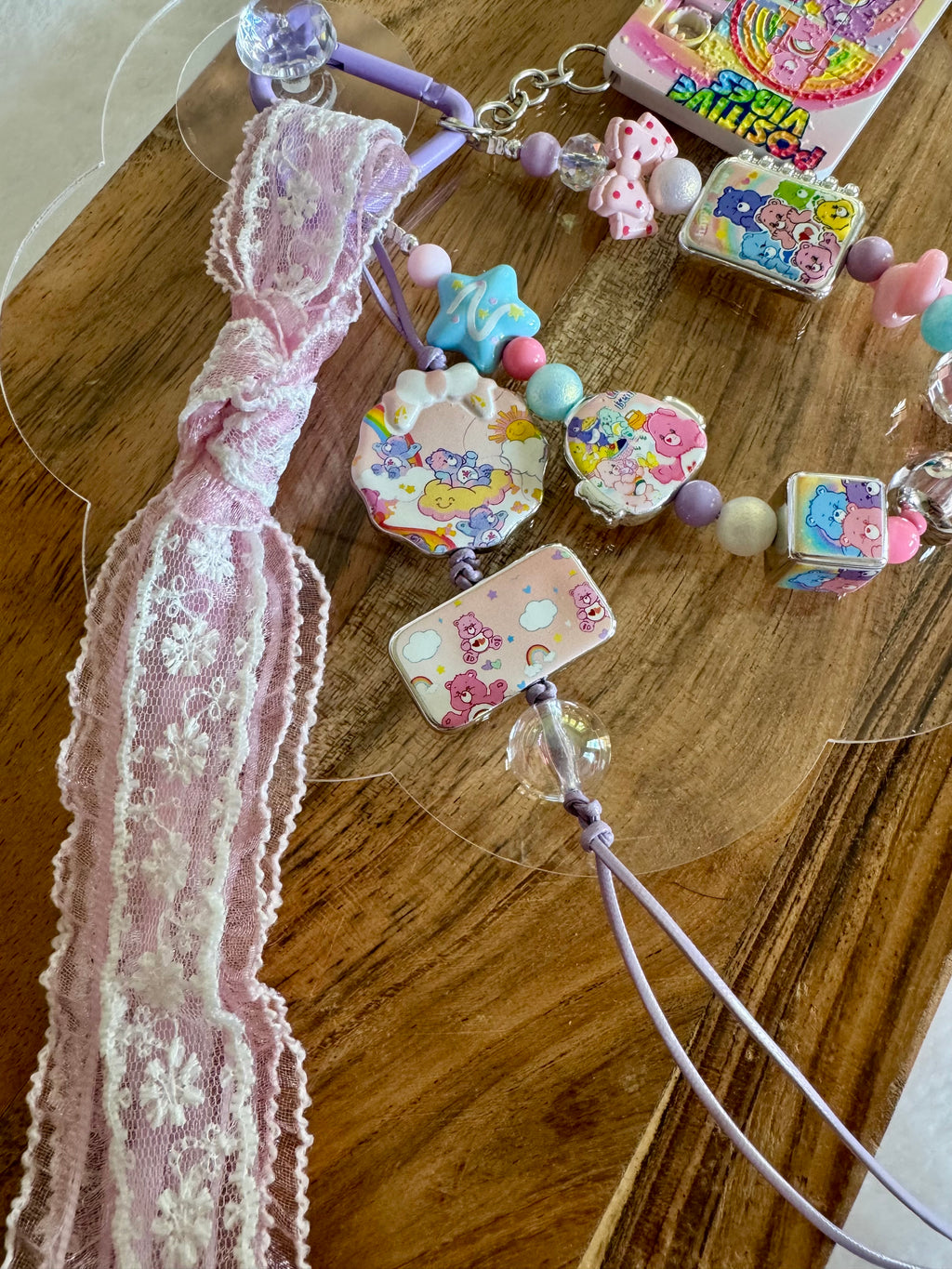 Rainbow Care Bear Bag Charm