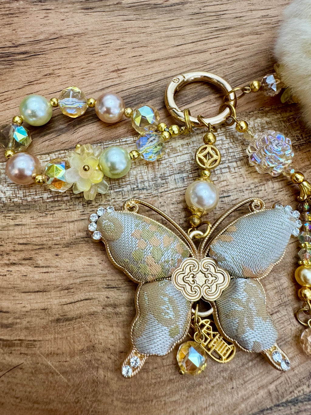 Silk Oriental Butterfly Bag Charm