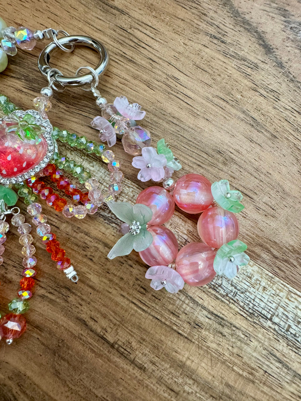 Crystal Strawberry Bag Charm