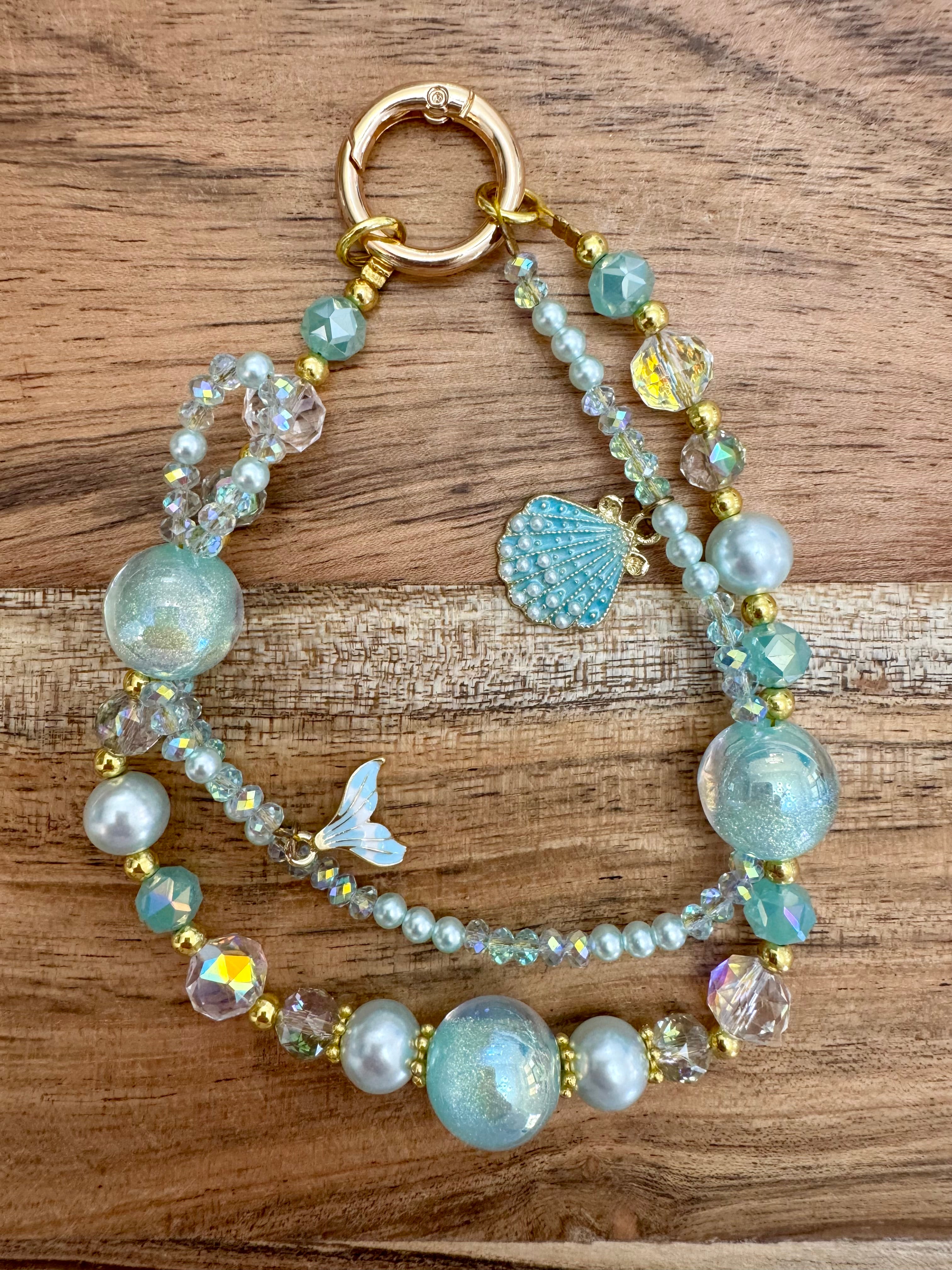 Aqua Mermaid Phone Chain
