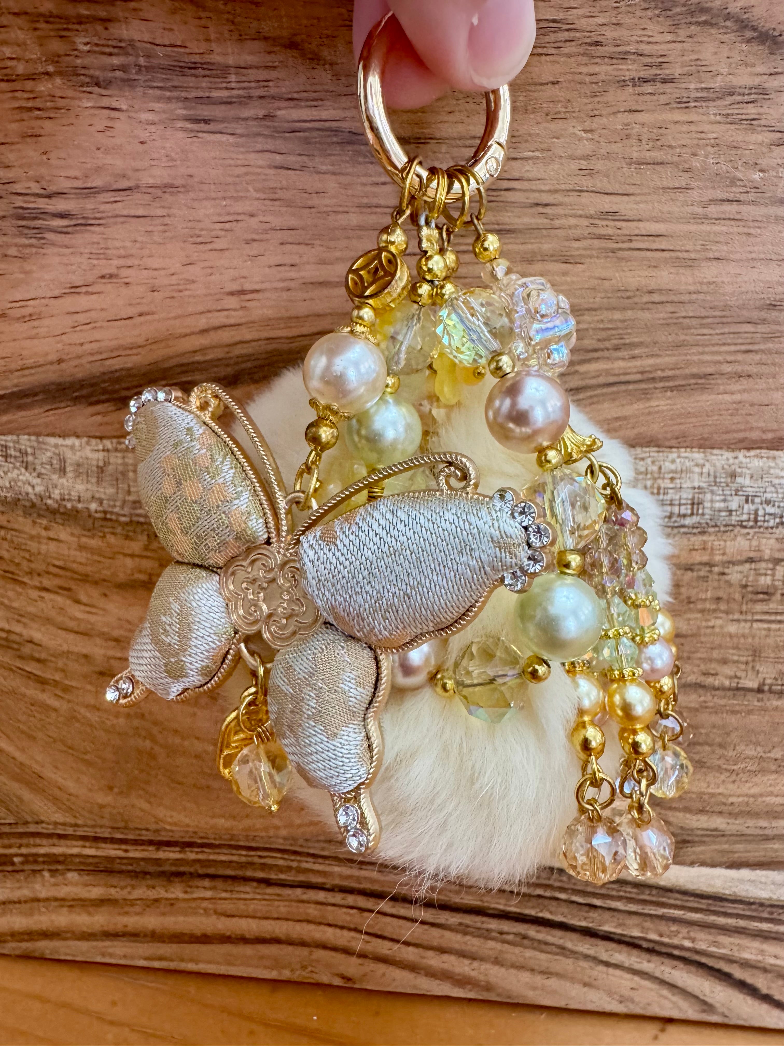 Silk Oriental Butterfly Bag Charm