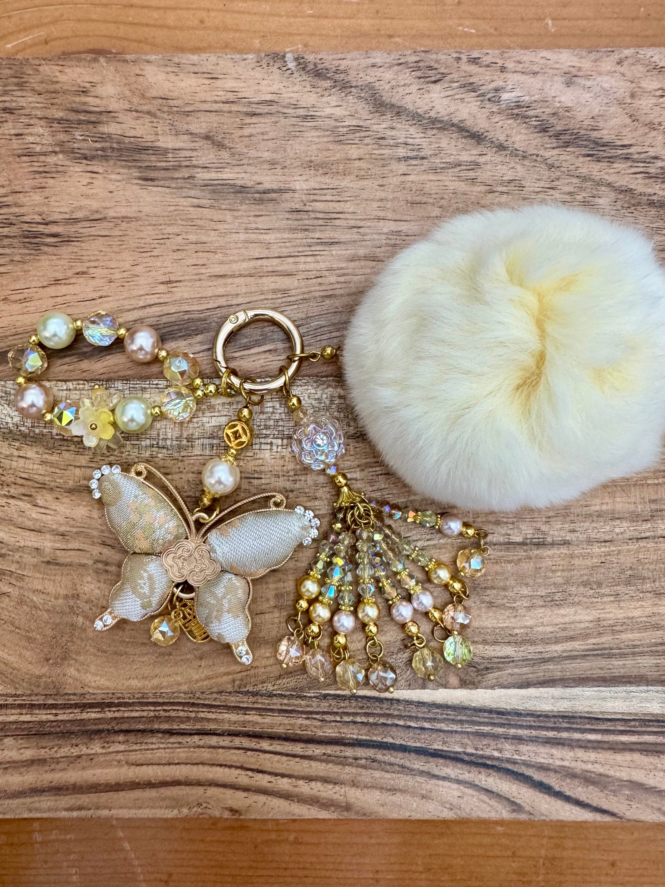 Silk Oriental Butterfly Bag Charm