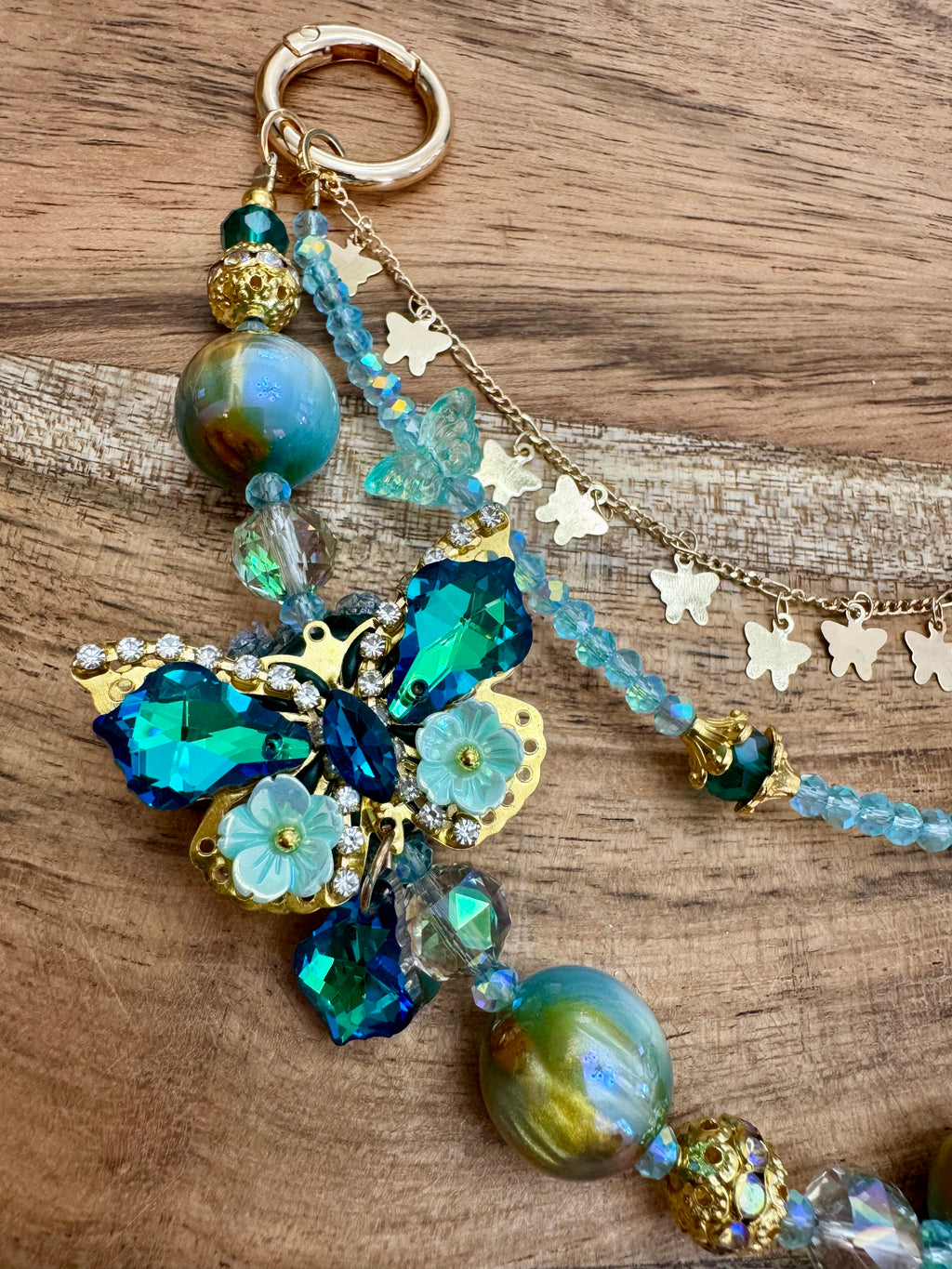 Emerald Butterfly Bag Chain