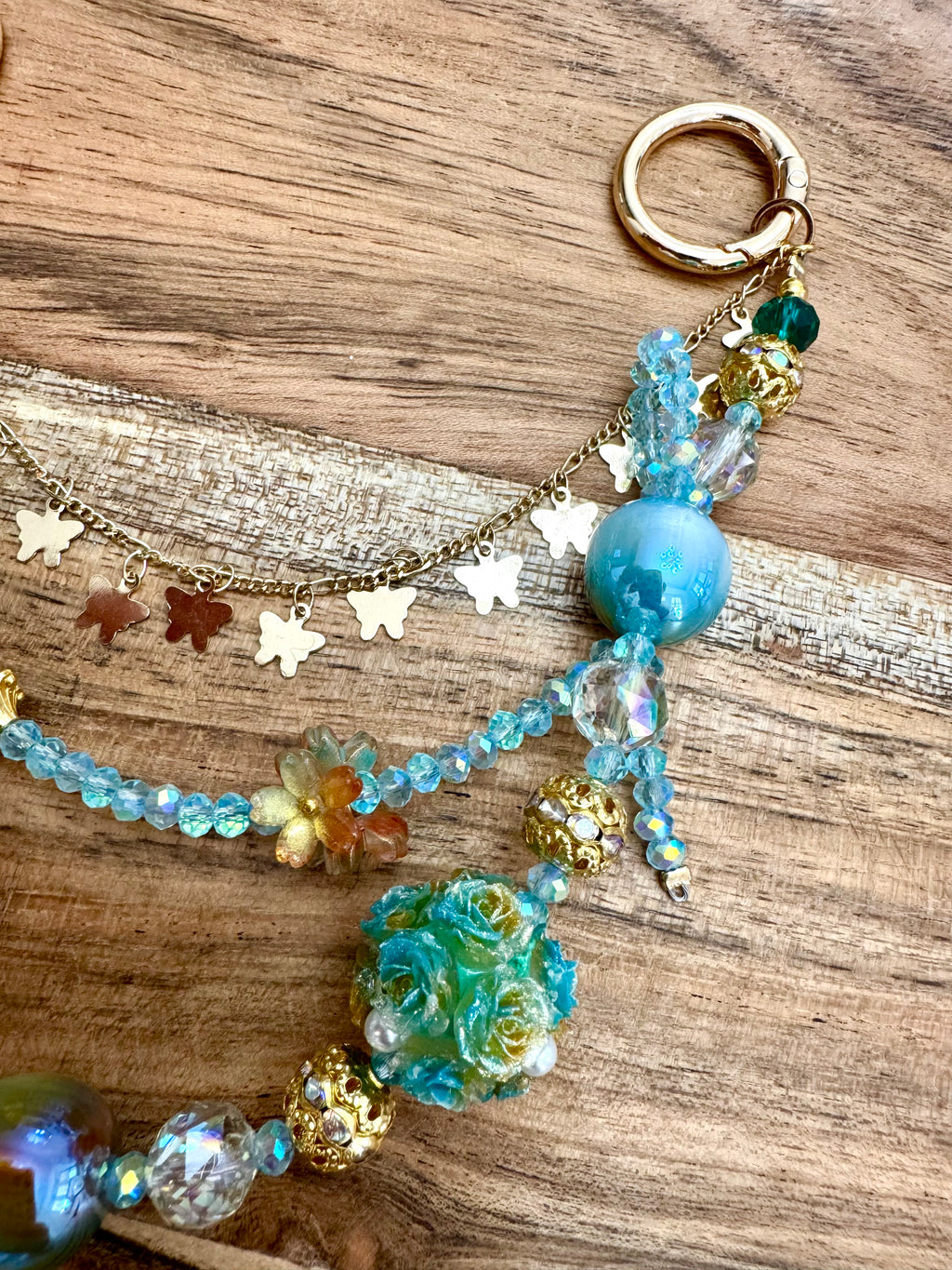 Emerald Butterfly Bag Chain