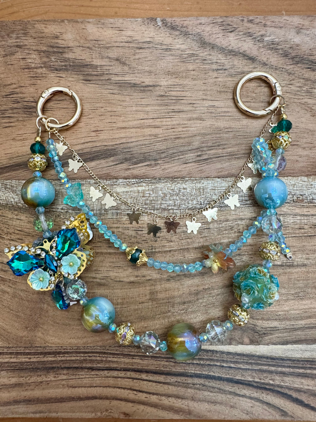 Emerald Butterfly Bag Chain