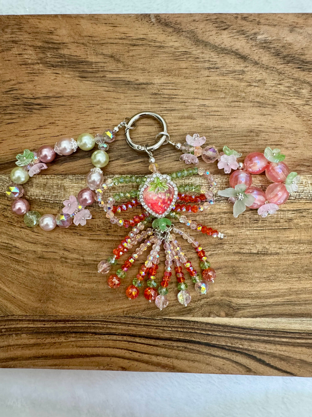 Crystal Strawberry Bag Charm
